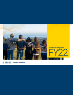 OR Annual Report FY22 cover with students facing a campus view of Monterey Bay